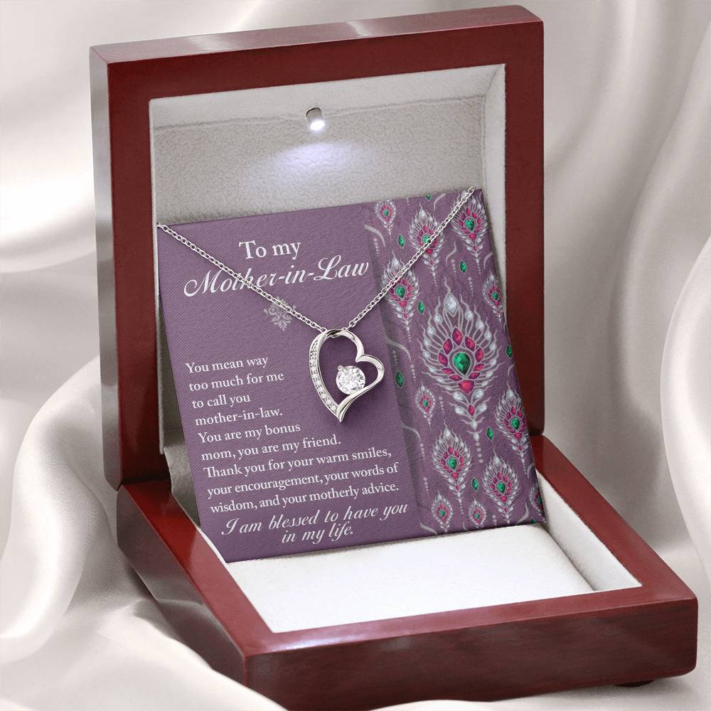 To My Mother-In-Law - "You Are My Bonus Mom." - Forever Love Necklace