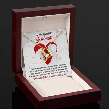 To My Amazing Soulmate - "I Can Never Get Enough of You." - Forever Love Necklace