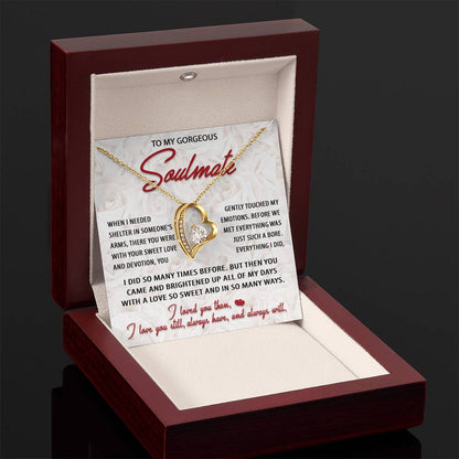 To My Gorgeous Soulmate - "You Came and Brightened Up All My Days." - Forever Love Necklace