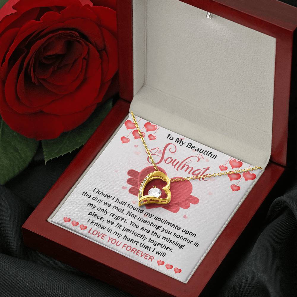 To My Beautiful Soulmate - "Not Meeting You Sooner is My Only Regret." - Forever Love Necklace