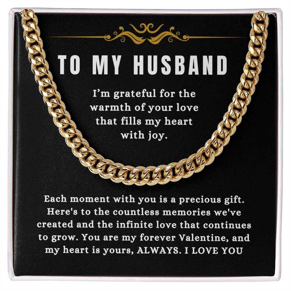 To My Husband - "You Are My Favorite Valentine." - Cuban Link Chain