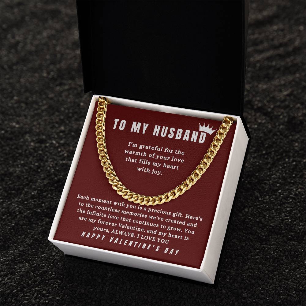 TO MY HUSBAND - "You Are My Favorite Valentine." - Cuban Link Chain