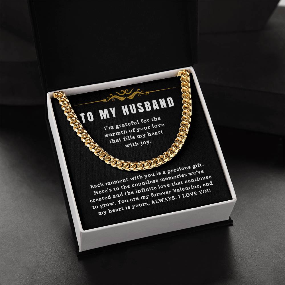 To My Husband - "You Are My Favorite Valentine." - Cuban Link Chain