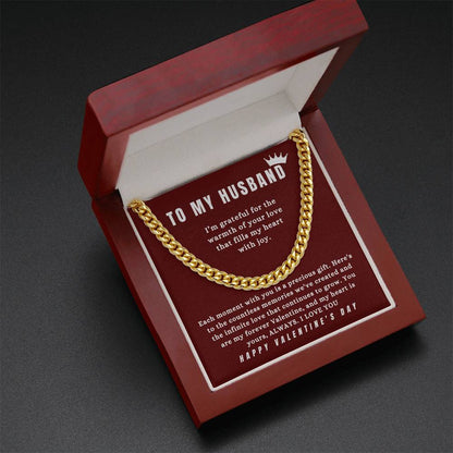 TO MY HUSBAND - "You Are My Favorite Valentine." - Cuban Link Chain