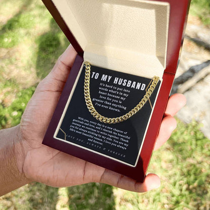 TO MY HUSBAND - "You are My Life's Most Beautiful Reason." - Cuban Link Chain