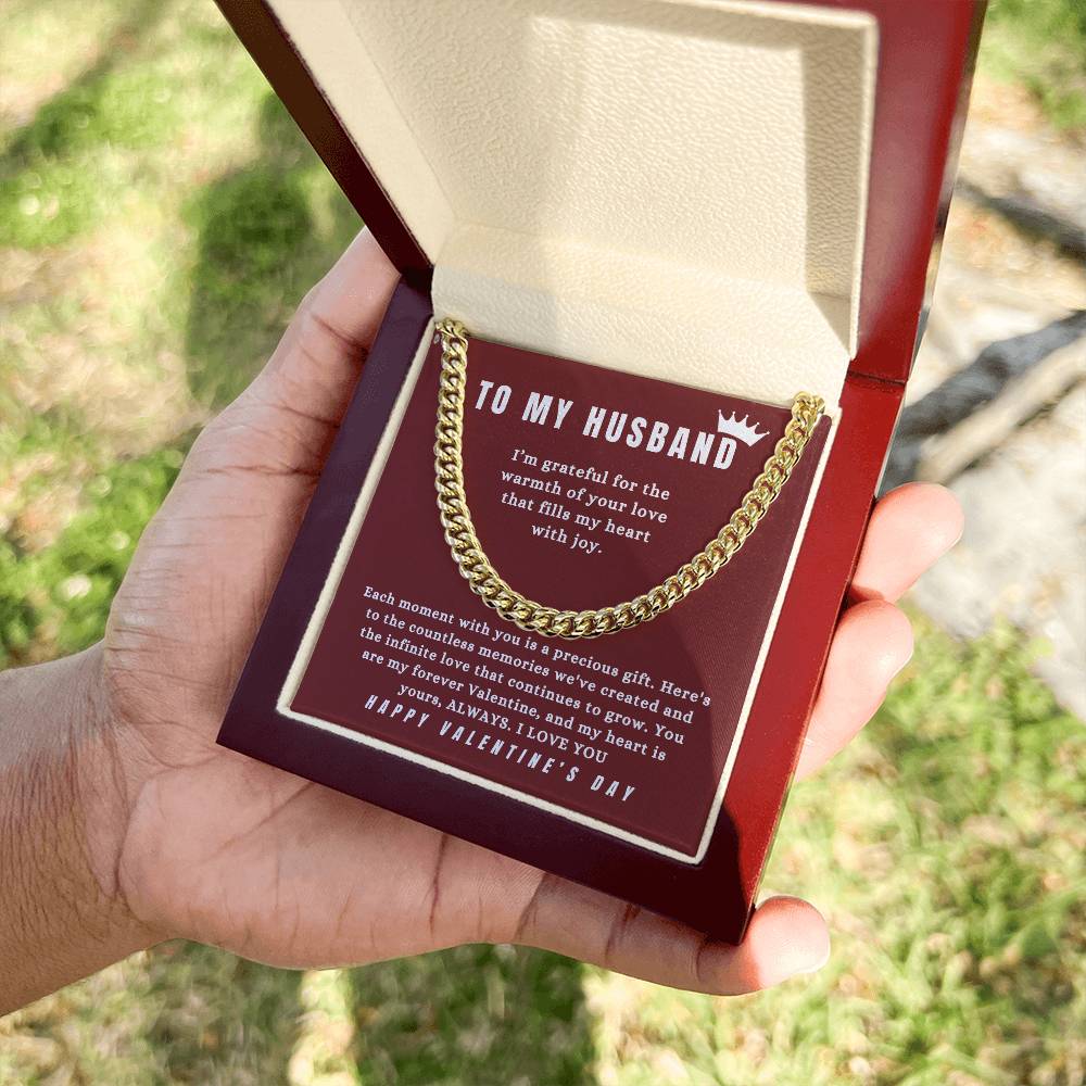 TO MY HUSBAND - "You Are My Favorite Valentine." - Cuban Link Chain