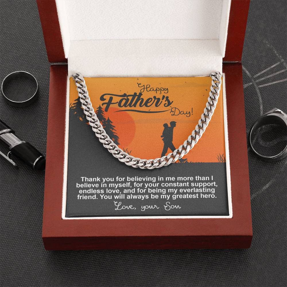 HAPPY FATHER'S DAY - "MY GREATEST HERO." - Cuban Link Chain