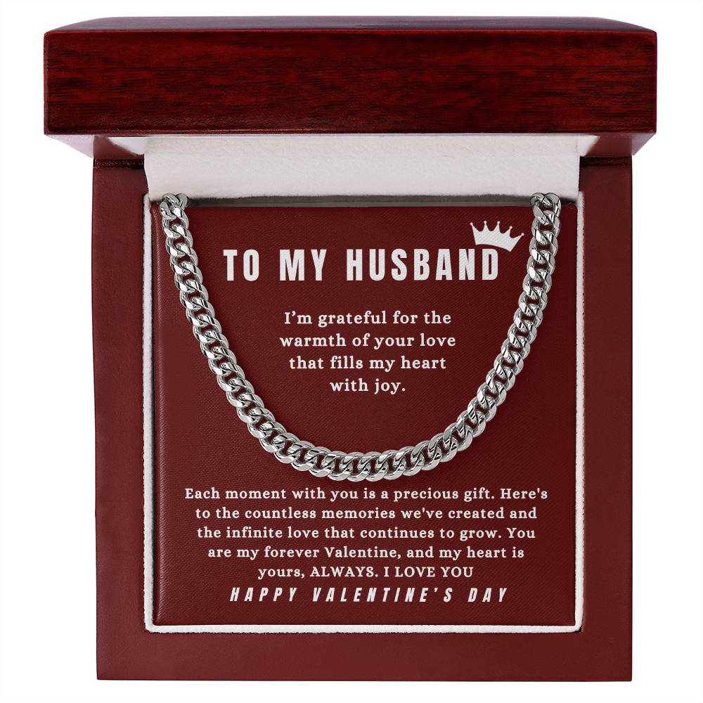 TO MY HUSBAND - "You Are My Favorite Valentine." - Cuban Link Chain