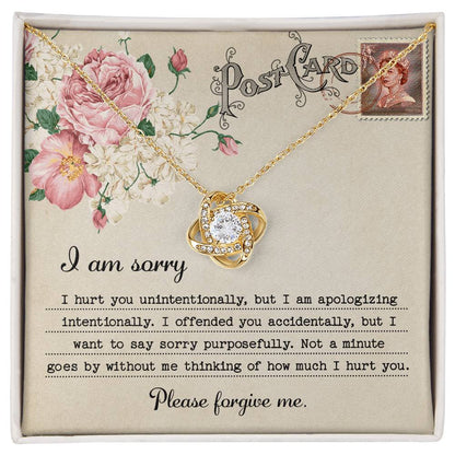 "I AM SORRY, PLEASE FORGIVE ME" - Love Knot Necklace