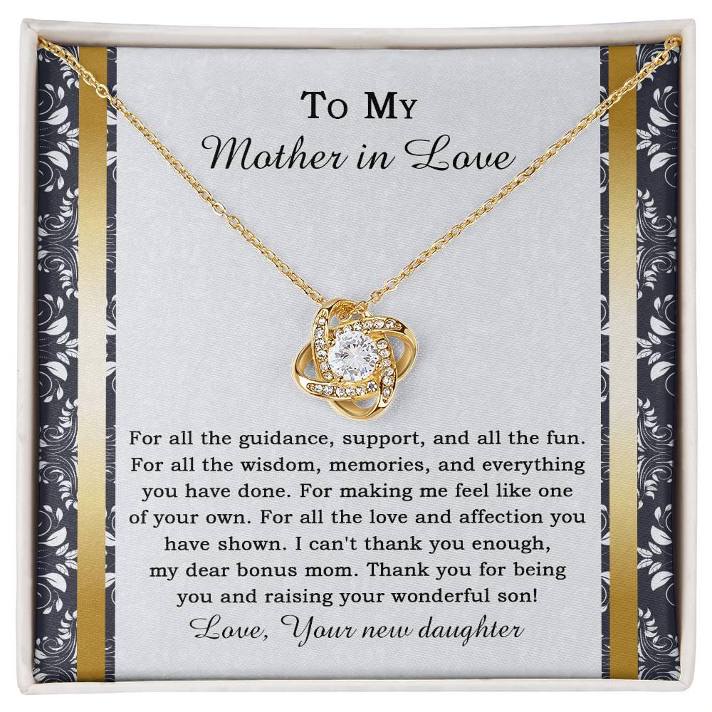 TO MY MOTHER IN LOVE - FROM YOUR NEW DAUGHTER - Love Knot Necklace