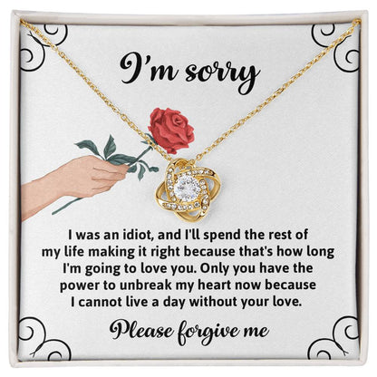 "I'M SORRY. PLEASE FORGIVE ME" - Love Knot Necklace