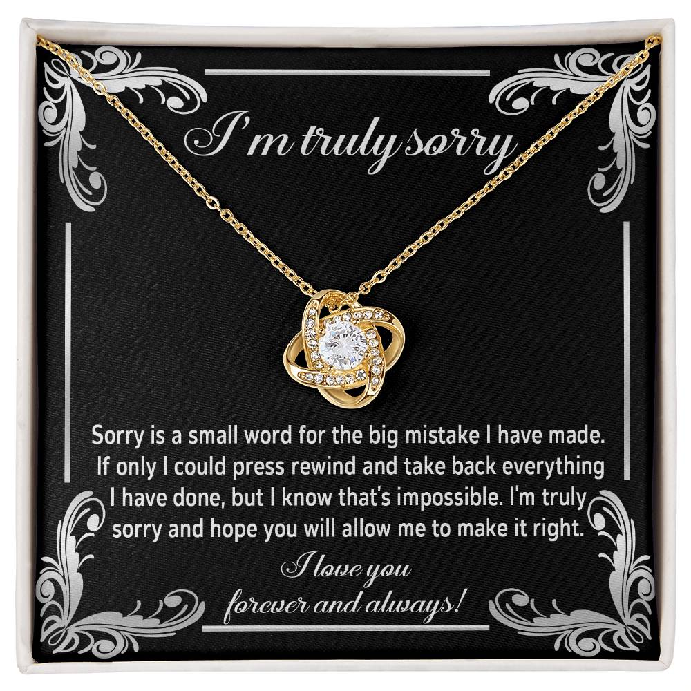 "I AM TRULY SORRY" - Love Knot Necklace