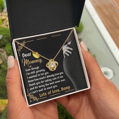 Dear Mommy - "I Can't Wait To Meet You." - Love Knot Necklace