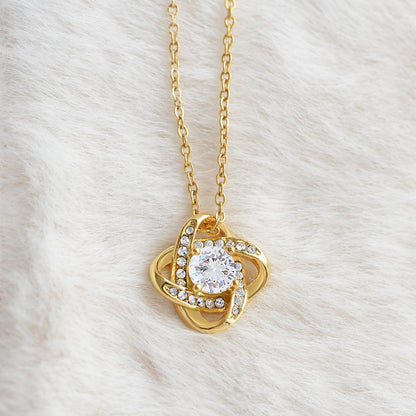 TO MY DAUGHTER - "This Old Lion Will Always Have Your Back - Love Dad." - Love Knot Necklace