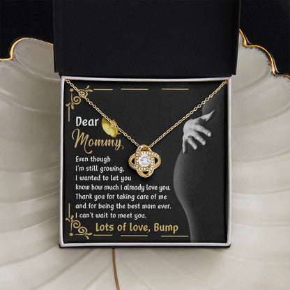 Dear Mommy - "I Can't Wait To Meet You." - Love Knot Necklace