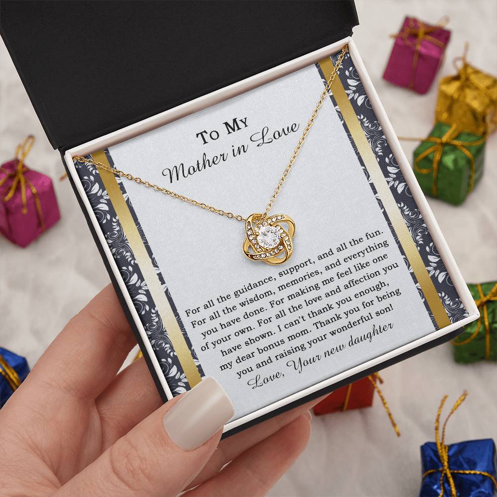 TO MY MOTHER IN LOVE - FROM YOUR NEW DAUGHTER - Love Knot Necklace