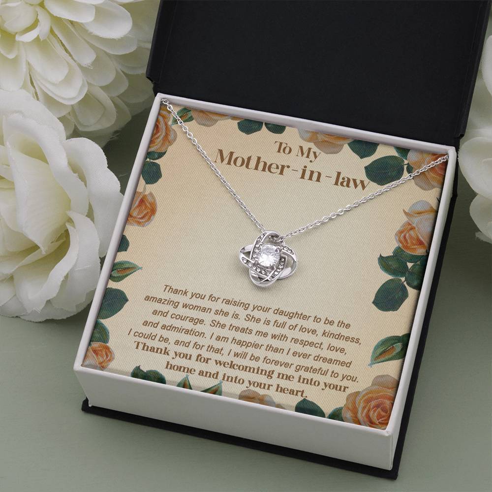 To My Mother-In-Law - "Thank You for Raising Your Daughter to be the Amazing Women She Is." - Love Knot Necklace