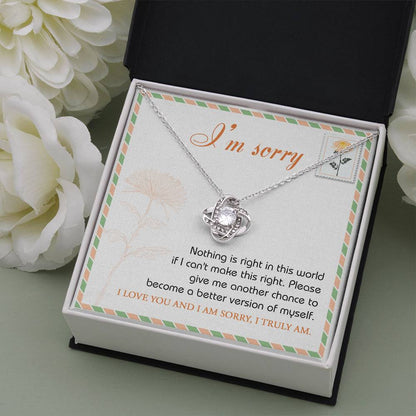 "I LOVE YOU AND I AM SORRY" - Love Knot Necklace