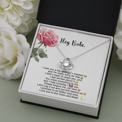 HEY BABE - "I'M REALLY SORRY" - Love Knot Necklace