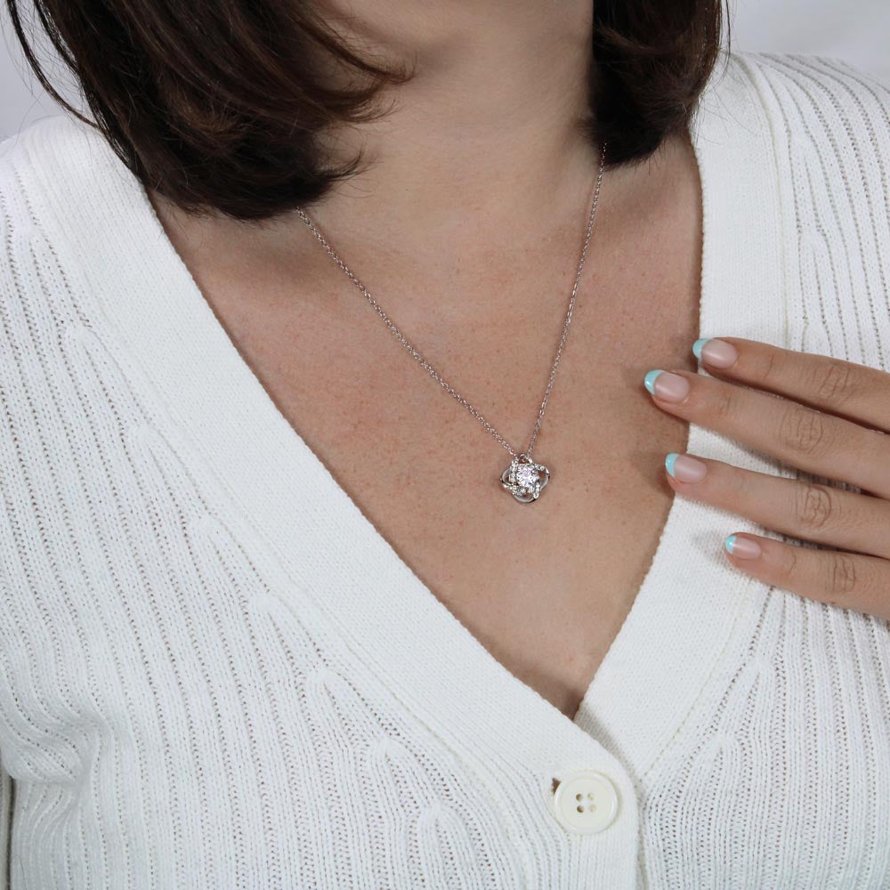 Dear Mommy - "Make Room For Me...I'm On My Way." - Love Knot Necklace