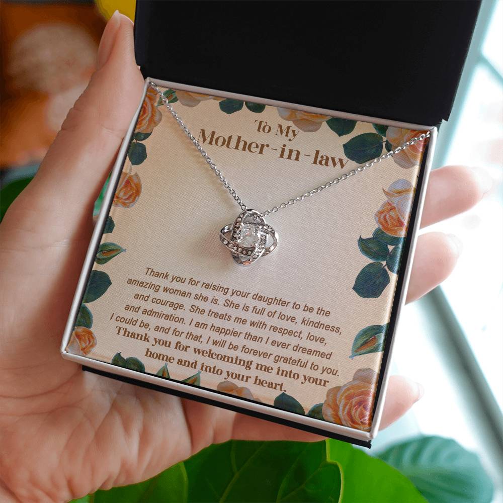 To My Mother-In-Law - "Thank You for Raising Your Daughter to be the Amazing Women She Is." - Love Knot Necklace