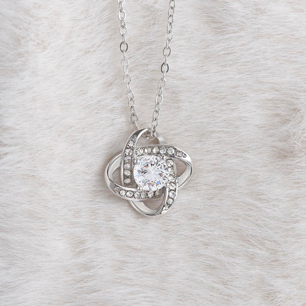 TO MY DAUGHTER - "This Old Lion Will Always Have Your Back - Love Dad." - Love Knot Necklace