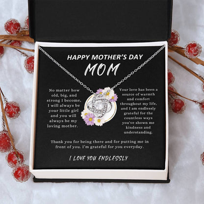 HAPPY MOTHER'S DAY MOM - "I'm Grateful For You Everyday." - Love Knot Necklace