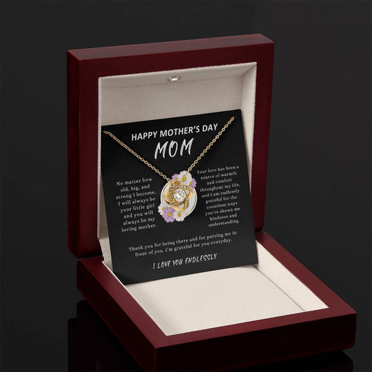 HAPPY MOTHER'S DAY MOM - "I'm Grateful For You Everyday." - Love Knot Necklace