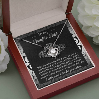 TO MY BEAUTIFUL BRIDE FROM YOUR HUSBAND - Love Knot Necklace