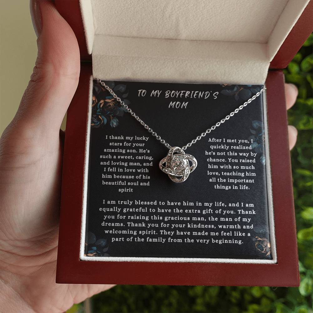 TO MY  BOYFRIEND'S MOM - "Thank you for raising this gracious man." - Love Knot Necklace