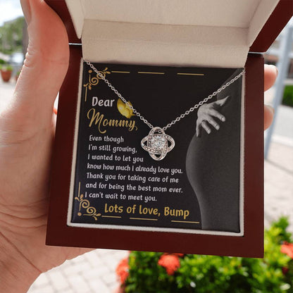 Dear Mommy - "I Can't Wait To Meet You." - Love Knot Necklace