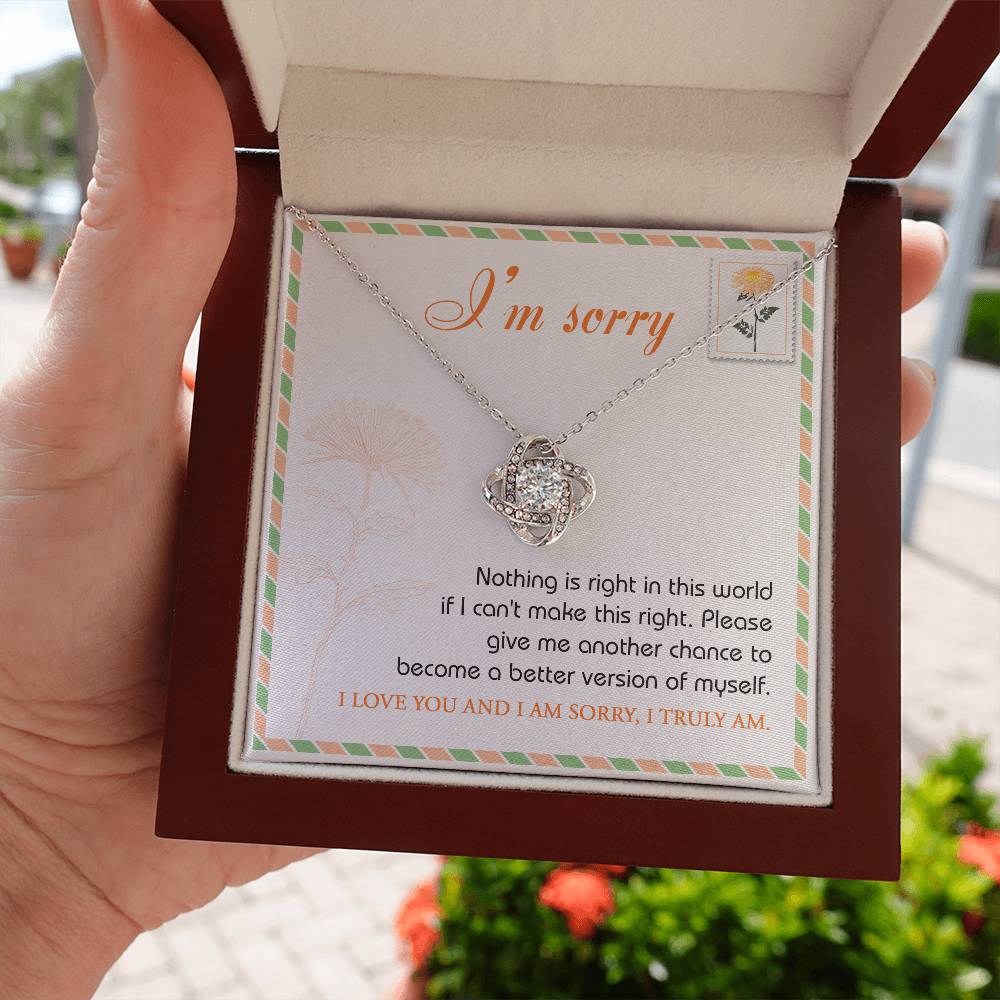 "I LOVE YOU AND I AM SORRY" - Love Knot Necklace