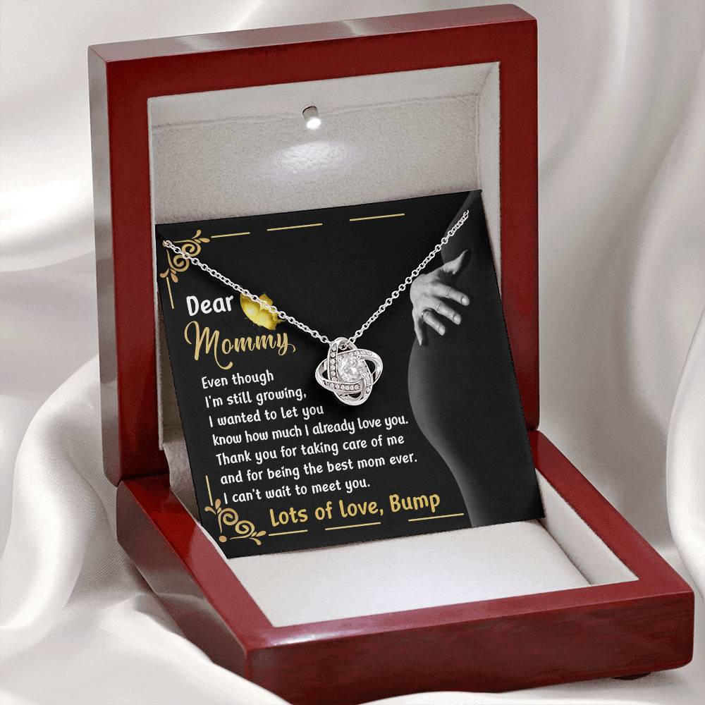 Dear Mommy - "I Can't Wait To Meet You." - Love Knot Necklace