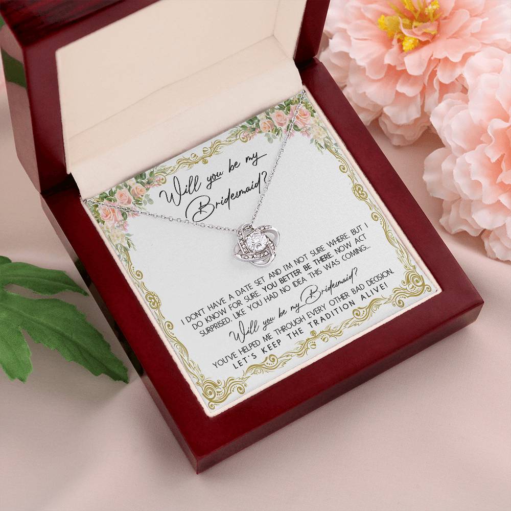 WILL YOU BE MY BRIDESMAID? - LOVE KNOT NECKLACE