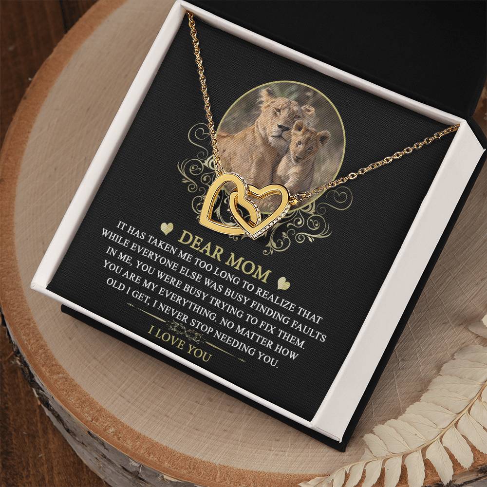 DEAR MOM - "You Are My Everything." - Interlocking Hearts Necklace