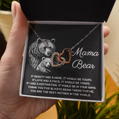 MAMA BEAR - "If love had a face, It would be yours."- Interlocking Hearts Necklace