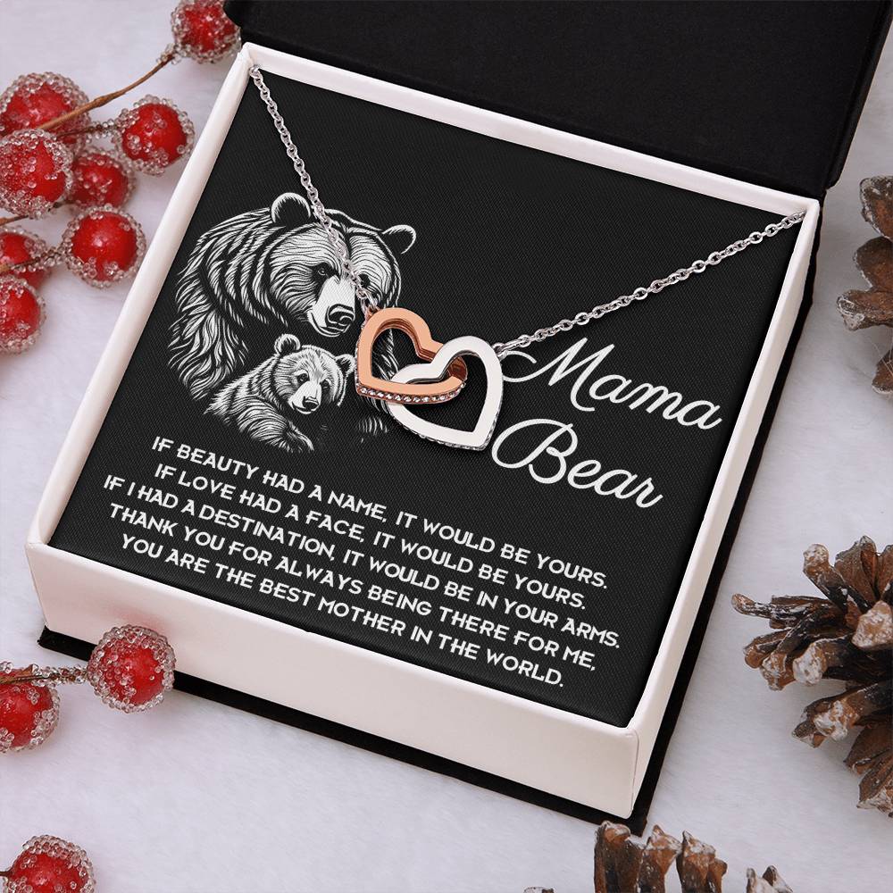 MAMA BEAR - "If love had a face, It would be yours."- Interlocking Hearts Necklace