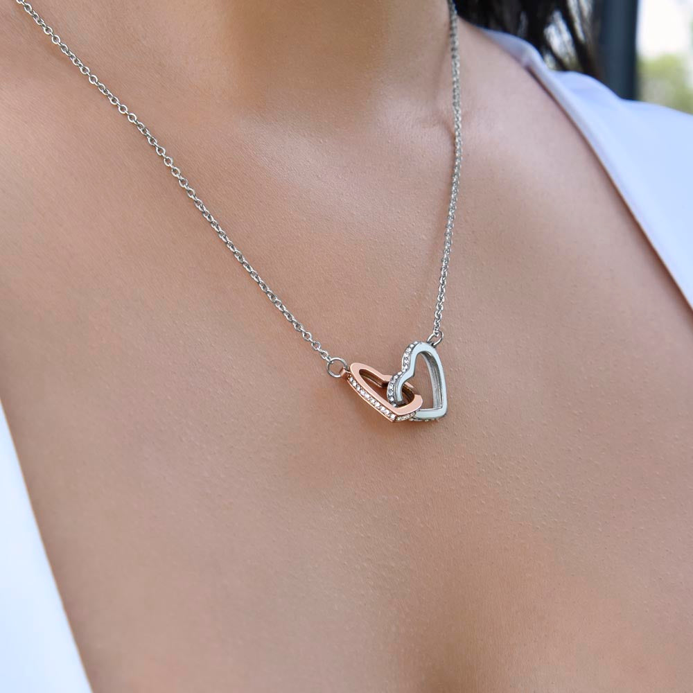 To My Mother-In-Law - "You Are My Mother By Heart." - Interlocking Hearts Necklace