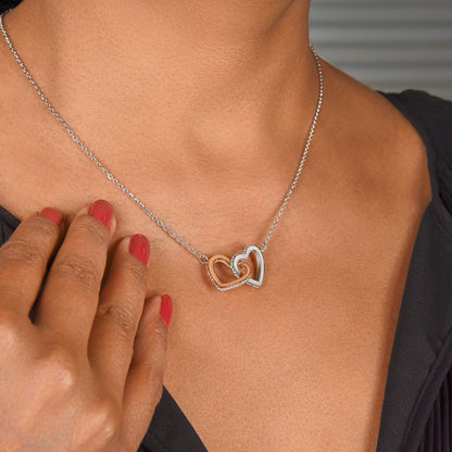 To My Wonderful Mom - Interlocking Hearts Necklace