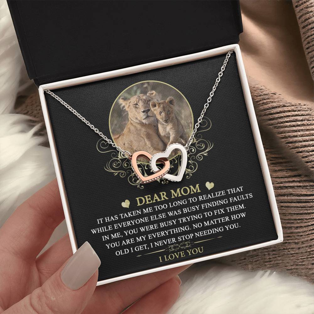 DEAR MOM - "You Are My Everything." - Interlocking Hearts Necklace