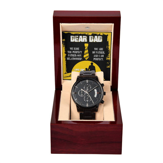 DEAR DAD - Black Chronograph Men's Watch