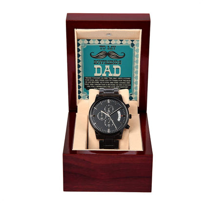 TO MY BOYFRIEND'S DAD - "A PIECE OF YOUR HEART" - Black Chronograph Men's Watch