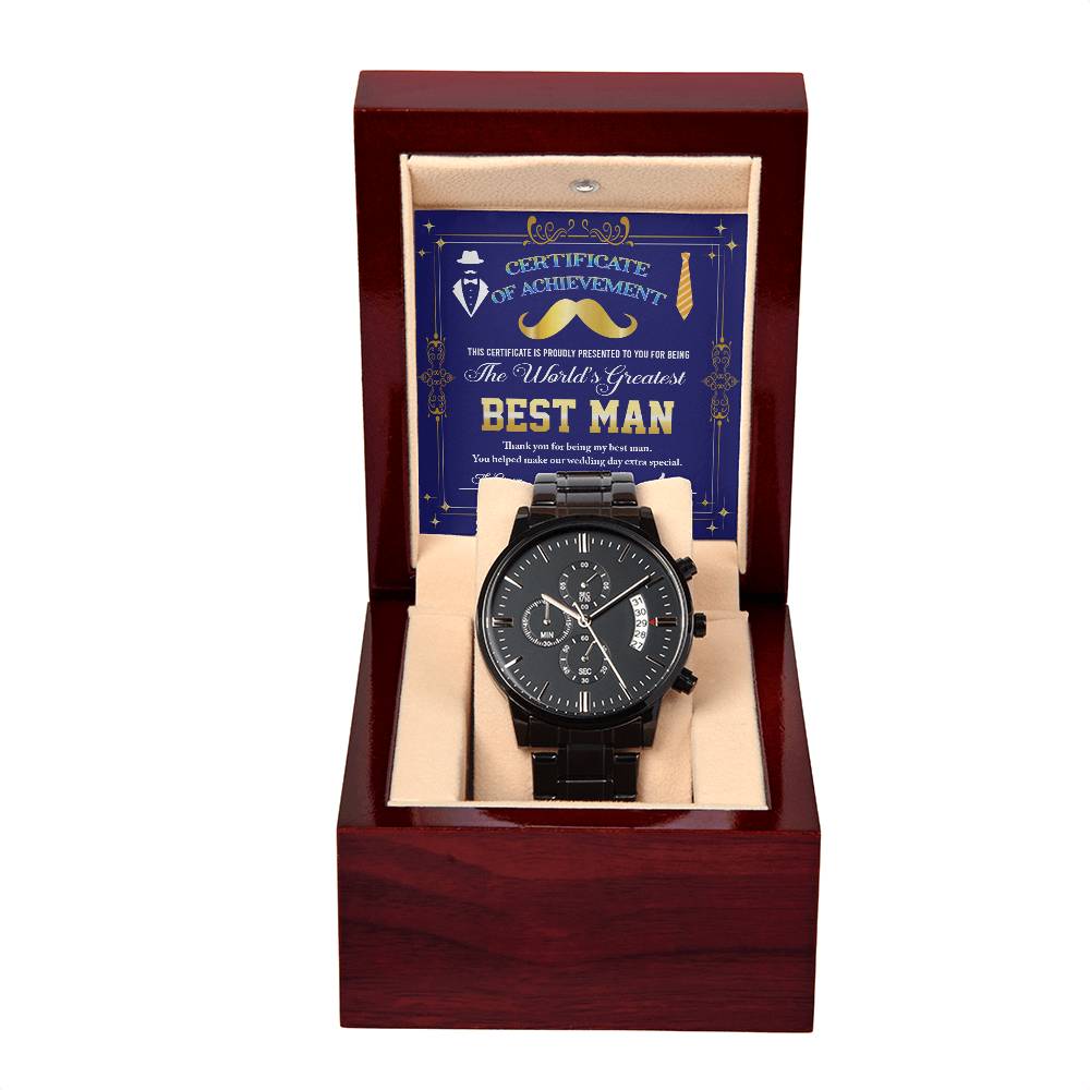 THE WORLD'S GREATEST BEST MAN - Black Chronograph Men's Watch