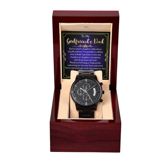 TO MY GIRLFRIEND'S DAD - "I'M BLESSED" - Black Chronograph Men's Watch