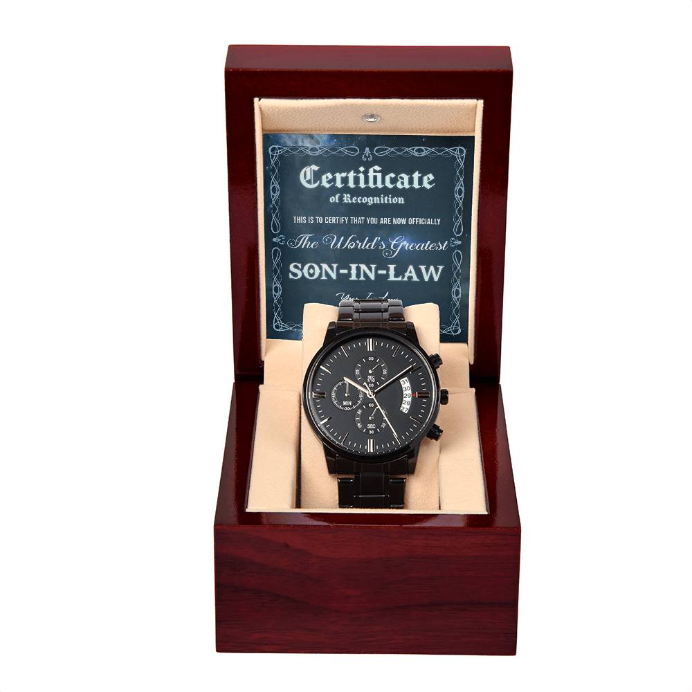 THE WORLD'S GREATEST SON-IN-LAW - FROM YOUR IN LAW - Black Chronograph Men's Watch