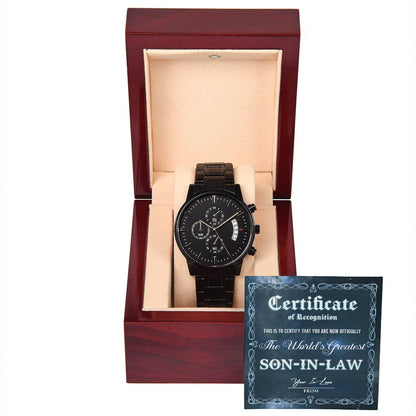 THE WORLD'S GREATEST SON-IN-LAW - FROM YOUR IN LAW - Black Chronograph Men's Watch