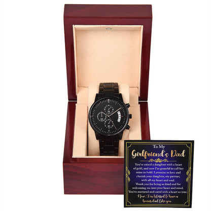 TO MY GIRLFRIEND'S DAD - "I'M BLESSED" - Black Chronograph Men's Watch