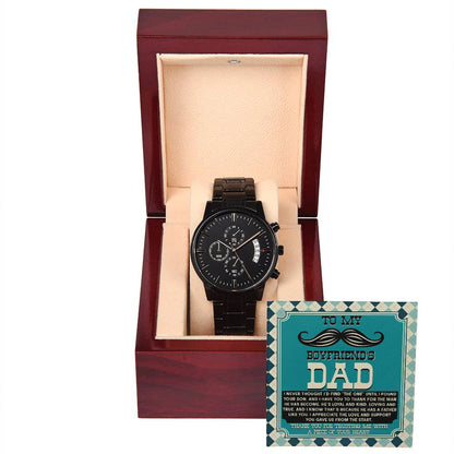 TO MY BOYFRIEND'S DAD - "A PIECE OF YOUR HEART" - Black Chronograph Men's Watch