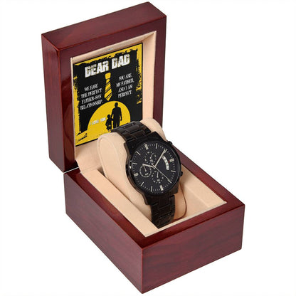 DEAR DAD - Black Chronograph Men's Watch