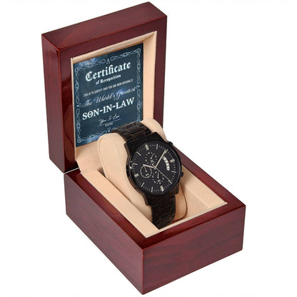 THE WORLD'S GREATEST SON-IN-LAW - FROM YOUR IN LAW - Black Chronograph Men's Watch